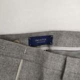 INCOTEX SLOWEAR ウール混 センタープレススラックス パンツ グレー レディース インコテックス【中古】5-1129T∞