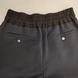 CYCLAS シクラス ダブルクロスギャザーパンツ R04-61001 アセテートポリエステル イージー パンツ ネイビー レディース【中古】5-1215G∞