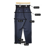 CYCLAS シクラス ダブルクロスギャザーパンツ R04-61001 アセテートポリエステル イージー パンツ ネイビー レディース【中古】5-1215G∞