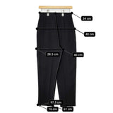 ENFOLD テーパード ポリエステル センタープレススラックス パンツ ブラック レディース エンフォルド【中古】5-1215G∞