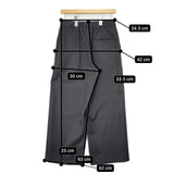 BALLSEY パウダリーストレッチツイル セミワイドパンツ 定価17600円 スラックス パンツ 24SS グレー レディース ボールジー【中古】5-1215G∞