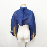 ISSEY MIYAKE プリーツストール ショール ポリエステル ストール ブルー レディース イッセイミヤケ【中古】5-1112G◎