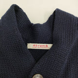 45R/45rpm Vネック ウールニット サイズ2 カーディガン ネイビー レディース フォーティーファイブアールピーエム【中古】5-1108T♪