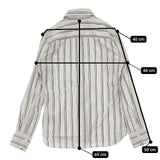 45R/45rpm マルチストライプ 長袖シャツ ホワイト マルチカラー レディース フォーティーファイブアールピーエム【中古】6-0121M∞