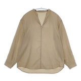 BEAUTY&YOUTH UNITED ARROWS ドットプリントバンドカラースキッパー ブラウス シャツ ベージュ レディース ビューティアンドユース【中古】6-0405M∞
