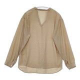 BEAUTY&YOUTH UNITED ARROWS ドットプリントバンドカラースキッパー ブラウス シャツ ベージュ レディース ビューティアンドユース【中古】6-0405M∞