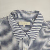 B:MING by BEAMS エフォートレス シャツ 定価8690円 ストライプ 長袖シャツ ホワイト ブルー レディース ビーミングバイビームス【中古】6-0121M∞