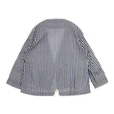 sirone 羽織 ストライプ 日本製 コットン ブラウス シャツ ホワイト ブルー レディース シロネ【中古】6-0405M∞