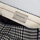 UNITED ARROWS UWSCハイウエストワイドパンツ チェックスラックス ウール パンツ ネイビー ホワイト レディース ユナイテッドアローズ【中古】5-1129T∞