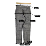 UNITED ARROWS UWSCハイウエストワイドパンツ チェックスラックス ウール パンツ ネイビー ホワイト レディース ユナイテッドアローズ【中古】5-1129T∞