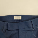 IENA シャンブレーサテンストレッチパンツ センタープレススラックス パンツ ブルー レディース イエナ【中古】6-0121G∞