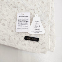 R&D.M.Co- 未使用品 LACE FLOWER SCARF 定価30800円 6980 ウールカシミヤ スカーフ ホワイト レディース オールドマンズテーラー【中古】5-1001T♪