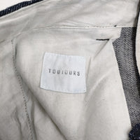 Toujours 14ozセルビッチクラシックデニムウエストオーバーオール 2 定価42900円 デニムパンツ ネイビー レディース トゥジュー【中古】5-1001G♪