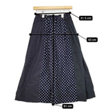 MORIKAGE SHIRT KYOTO ドット柄 パッチワーク ギャザー ロングスカート ネイビー ホワイト レディース モリカゲシャツキョウト【中古】6-0222M∞
