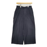 MHL. 595-8143501 DENSE COTTON WOOL TROUSERS パンツ ネイビー レディース エムエイチエル【中古】6-0222G∞