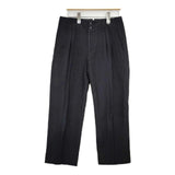 MARGARET HOWELL 578-8143007 COTTON LINEN ストライプスラックス パンツ ブラック レディース マーガレットハウエル【中古】6-0222G∞