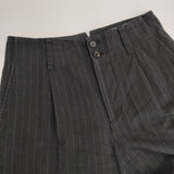 MARGARET HOWELL 578-8143007 COTTON LINEN ストライプスラックス パンツ ブラック レディース マーガレットハウエル【中古】6-0222G∞