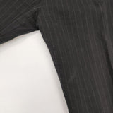 MARGARET HOWELL 578-8143007 COTTON LINEN ストライプスラックス パンツ ブラック レディース マーガレットハウエル【中古】6-0222G∞