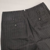 MARGARET HOWELL 578-8143007 COTTON LINEN ストライプスラックス パンツ ブラック レディース マーガレットハウエル【中古】6-0222G∞