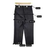 MARGARET HOWELL 578-8143007 COTTON LINEN ストライプスラックス パンツ ブラック レディース マーガレットハウエル【中古】6-0222G∞