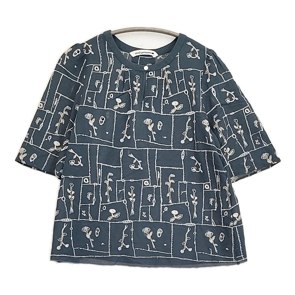 mina perhonen garden patchwork ws1891 刺繍 サイズ36 ブラウス