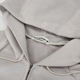 mina perhonen ys8419 mousse 定価27500円 36 刺繍 ジップ パーカー ライトピンク レディース ミナペルホネン【中古】6-0107M∞