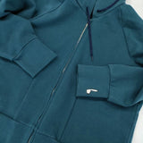 mina perhonen mousse ys8419 定価27500円 36 刺繍 ジップ パーカー ブルーグリーン レディース ミナペルホネン【中古】6-0107M∞