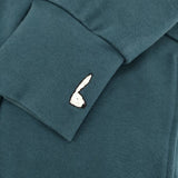 mina perhonen mousse ys8419 定価27500円 36 刺繍 ジップ パーカー ブルーグリーン レディース ミナペルホネン【中古】6-0107M∞