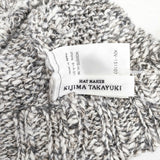 KIJIMA TAKAYUKI KN-151107 コットンリネン 帽子 ニットキャップ グレー ホワイト レディース キジマタカユキ【中古】6-0216M◎