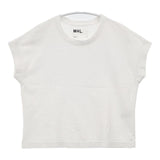 MHL. 595-6168511 コットン鹿の子 フレンチスリーブ Ｔシャツ カットソー ホワイト レディース エムエイチエル【中古】6-0502S∞