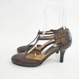 PELLICO 未使用品 レザー Ｔストラップ サイズ35 パンプス ブラウン レディース ペリーコ【中古】6-0119G◎