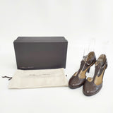 PELLICO 未使用品 レザー Ｔストラップ サイズ35 パンプス ブラウン レディース ペリーコ【中古】6-0119G◎