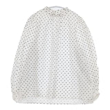 DRESSTERIOR スタンドカラー ドット刺繍 ブラウス シャツ ホワイト ブラック レディース ドレステリア【中古】6-0121M∞