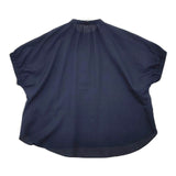 KURASHI&Trips ひらり、つや感をまとうギャザー袖のブラウス 903-70903629-X ブラウス シャツ ネイビー レディース クラシアンドトリップス/北欧、暮らしの道具店【中古】6-0502S∞