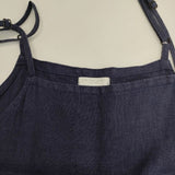 fog linen work リトアニア製 リネン オーバーオール サロペット ネイビー レディース フォグリネンワーク【中古】6-0405M∞