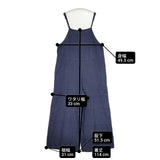 fog linen work リトアニア製 リネン オーバーオール サロペット ネイビー レディース フォグリネンワーク【中古】6-0405M∞