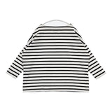 Traditional Weatherwear ボーダー ワイド BMB SHIRT LONG カットソー ホワイト ブラック レディース トラディショナルウェザーウェア【中古】6-0121M∞