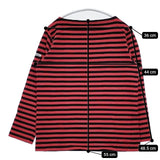 ORCIVAL ボーダー 長袖Ｔシャツ カットソー ロンＴ レッド ブラック レディース オーシバル/オーチバル【中古】6-0121M∞