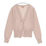 Queene and Belle カシミヤ ビーズピン付き スコットランド製 カーディガン ピンク レディース クイーンアンドベル【中古】5-1129T∞