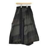 gomme GC-S43-275 異素材 パッチワーク 切替 製品染め ロングスカート ブラック レディース ゴム【中古】6-0121M∞