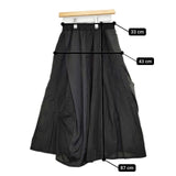 gomme GC-S43-275 異素材 パッチワーク 切替 製品染め ロングスカート ブラック レディース ゴム【中古】6-0121M∞