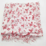 R&D.M.Co- GARDEN GAUZE SHAWL ショール 日本製 コットンガーゼ ストール ホワイト レッド レディース オールドマンズテーラー【中古】5-1130G∞