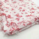 R&D.M.Co- GARDEN GAUZE SHAWL ショール 日本製 コットンガーゼ ストール ホワイト レッド レディース オールドマンズテーラー【中古】5-1130G∞