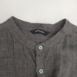 pas de calais リネンバンドカラー シャツワンピ ベルト付き 製品洗い ワンピース グレー レディース パドカレ【中古】6-0330M∞