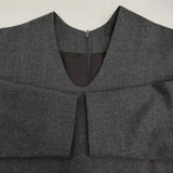 NO CONTROL AIR ウールフラノ Uネック ワンピース チャコールグレー レディース ノーコントロールエアー【中古】5-1108T♪