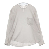 ゴーシュ オーガニックドビー ノーカラーシャツ G221-B025 コットン ブラウス シャツ ライトグレー レディース ゴーシュ【中古】6-0121M∞