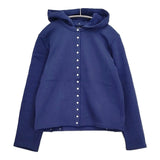 agnes b. Capuche オーガニックコットンメルトン長袖カーディガンプレッション サイズ3 カーディガン ブルー レディース アニエスベー【中古】5-1123T♪