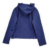 agnes b. Capuche オーガニックコットンメルトン長袖カーディガンプレッション サイズ3 カーディガン ブルー レディース アニエスベー【中古】5-1123T♪