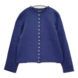 agnes b. Capuche オーガニックコットンメルトン長袖カーディガンプレッション サイズ3 カーディガン ブルー レディース アニエスベー【中古】5-1123T♪