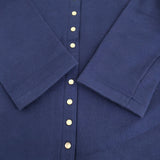 agnes b. Capuche オーガニックコットンメルトン長袖カーディガンプレッション サイズ3 カーディガン ブルー レディース アニエスベー【中古】5-1123T♪